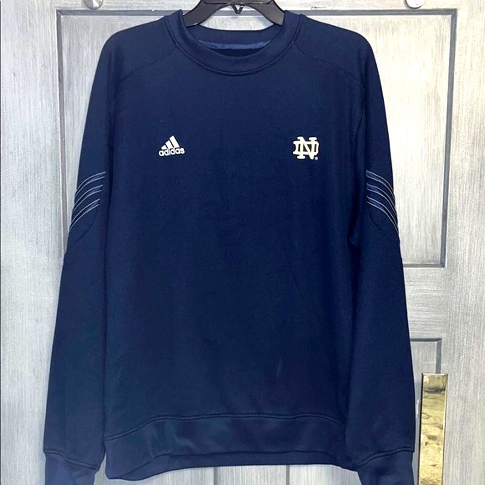 Adidas SZ Large Notre Dame ClimaWarm Sweatshirt Embroidered #cozy #collegiate